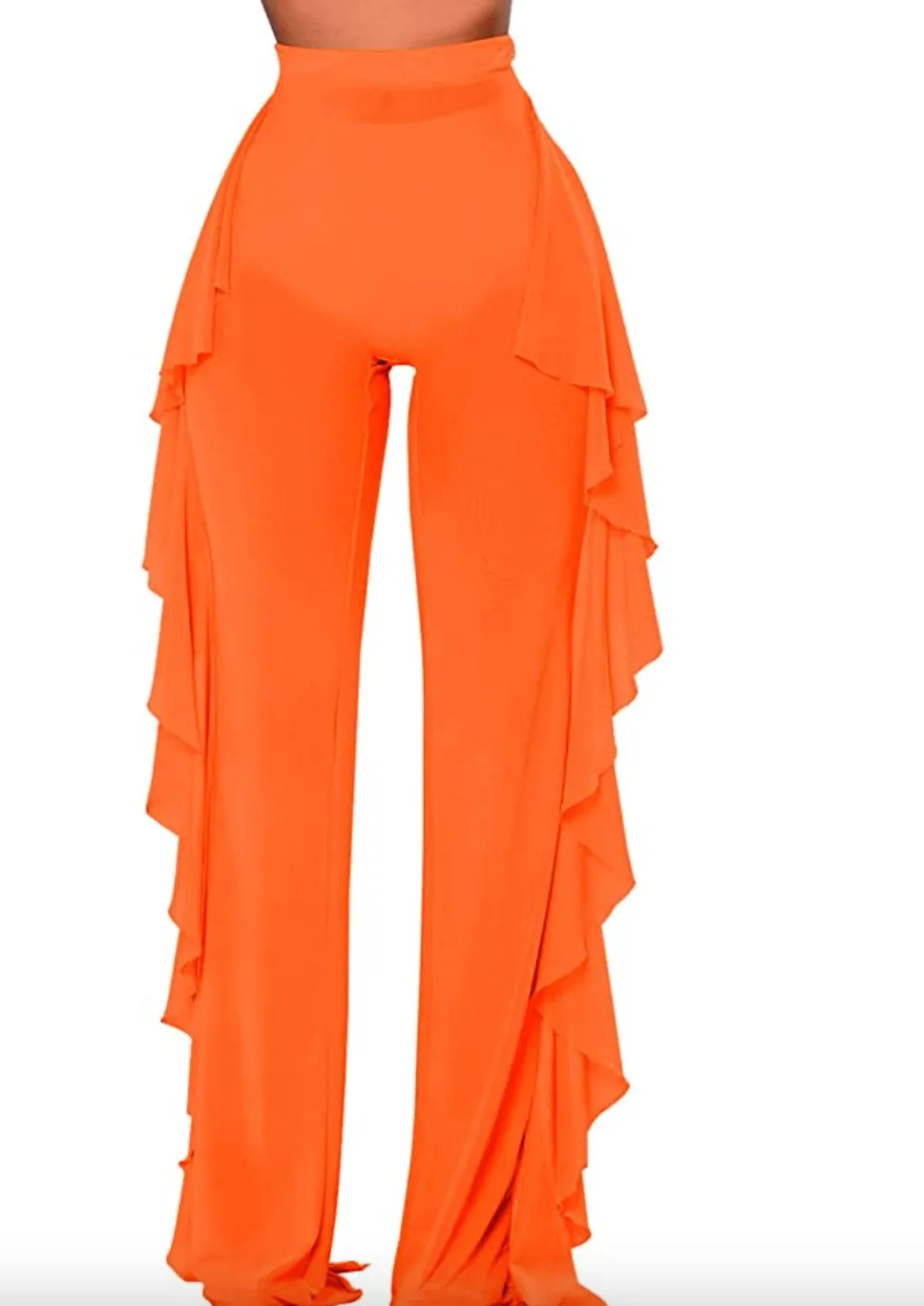 Sheer Mesh Ruffled Pants (up to 3XL)