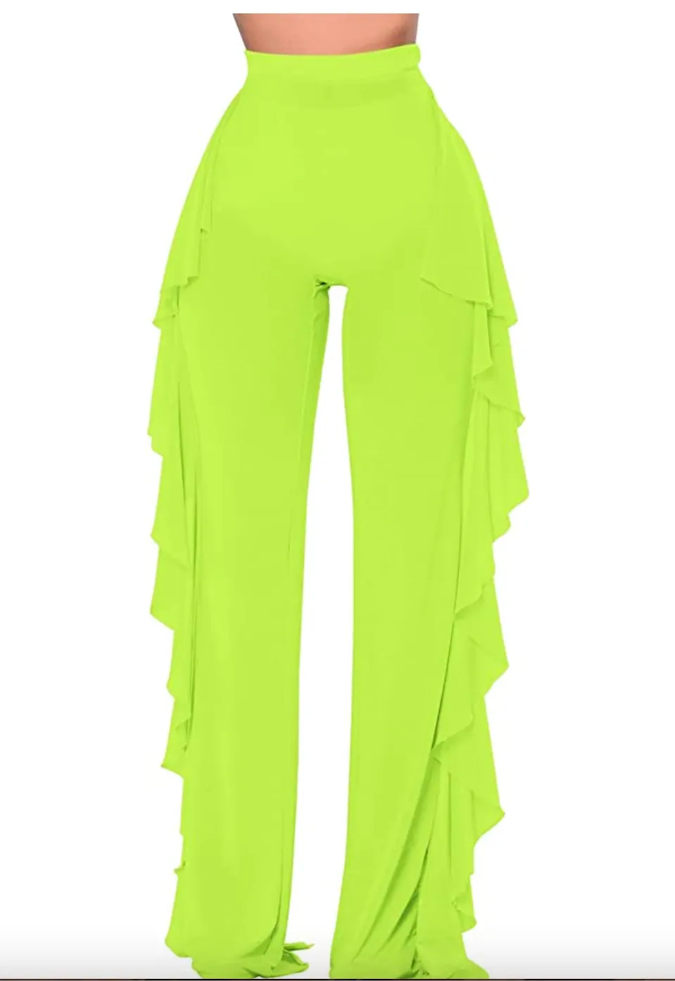 Sheer Mesh Ruffled Pants (up to 3XL)
