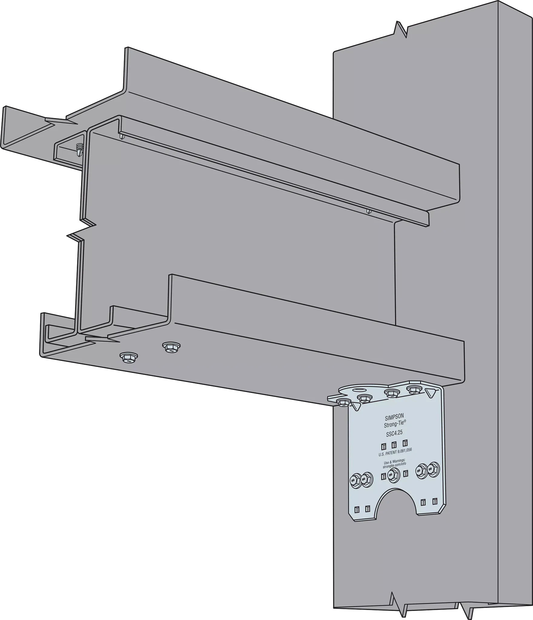 Simpson SSC4.25-R50 SSC 4-1/4 in. 14-Gauge Galvanized Steel-Stud Clip (50-Qty)