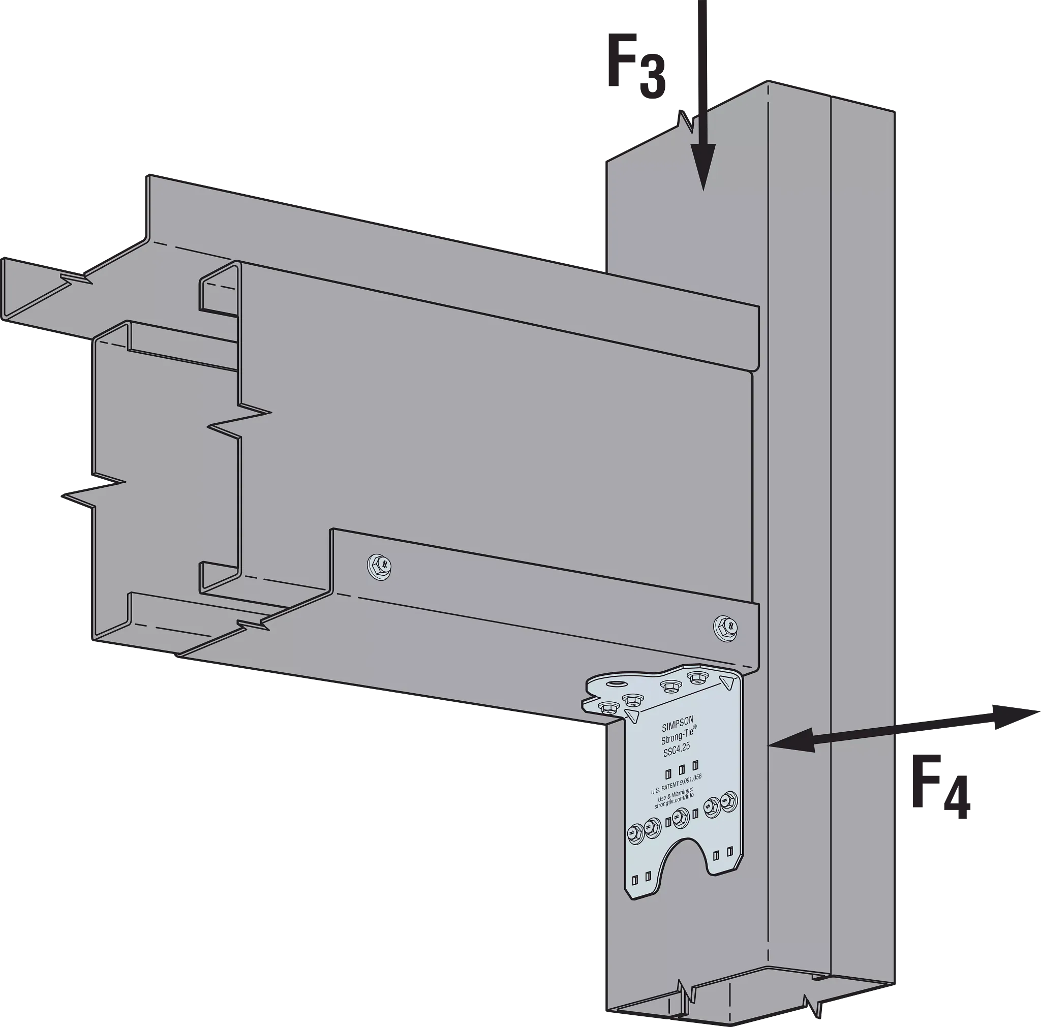 Simpson SSC4.25-R50 SSC 4-1/4 in. 14-Gauge Galvanized Steel-Stud Clip (50-Qty)