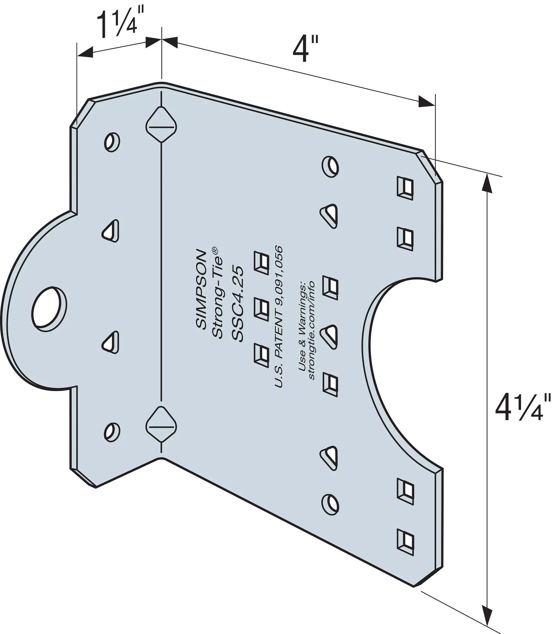 Simpson SSC4.25-R50 SSC 4-1/4 in. 14-Gauge Galvanized Steel-Stud Clip (50-Qty)
