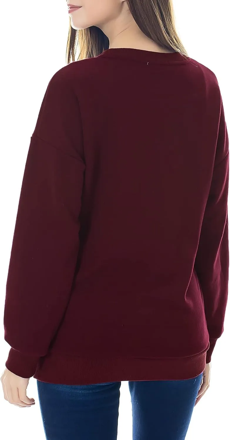 Smallshow Fleece Maternity Nursing Sweatshirt Long Sleeve Breastfeeding Tops