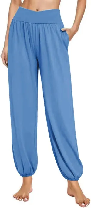 SMIDOW Women's Harem Pants Casual Loose Solid High Waist Yoga Pants Workout Running Joggers Sweatpants Comfy Lounge Trousers
