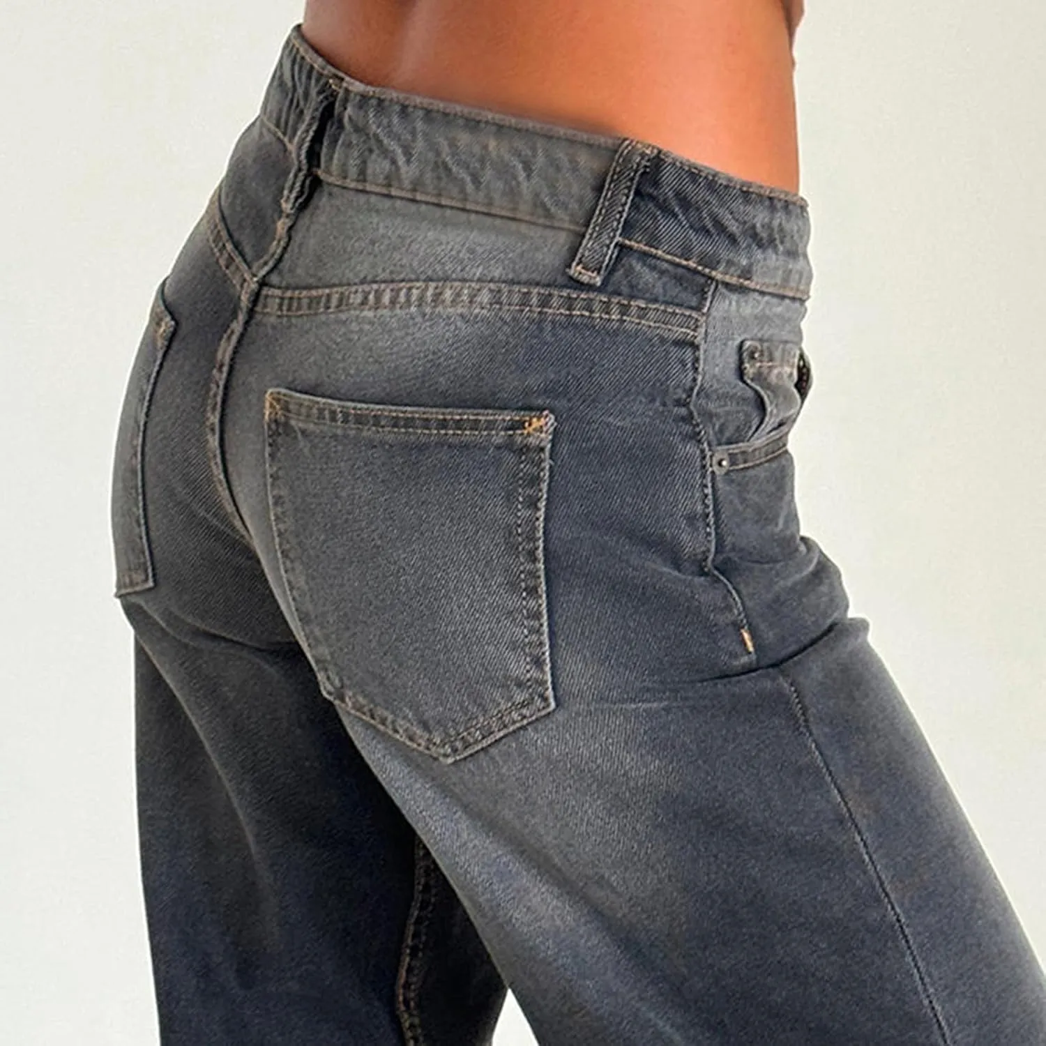 SMIDOW Women's High Waisted Flare Jeans with Belt Bootcut Stretchy Denim Pants Full Length Wide-Leg Denim Pants