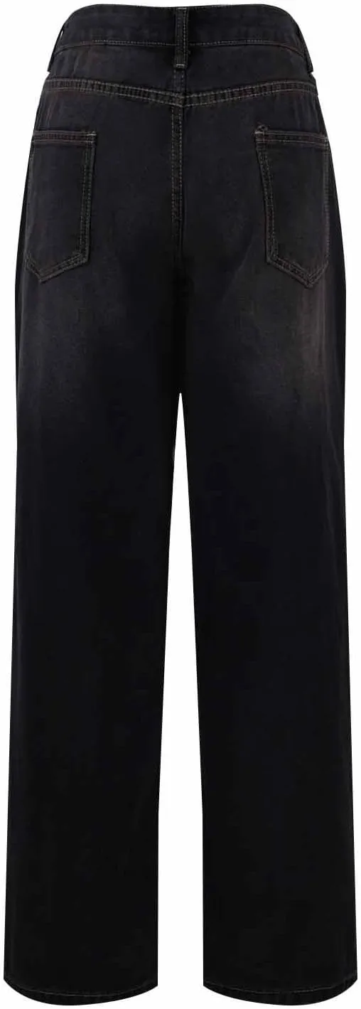 SMIDOW Women's High Waisted Flare Jeans with Belt Bootcut Stretchy Denim Pants Full Length Wide-Leg Denim Pants