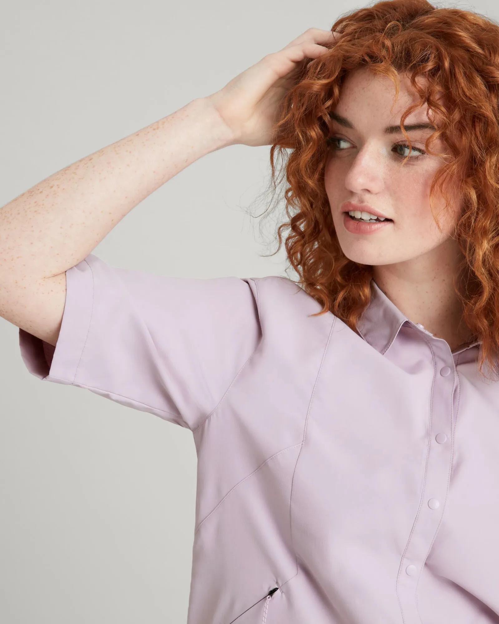 SUN-Scout UPF Women's Short Sleeve Shirt - Lupin Field