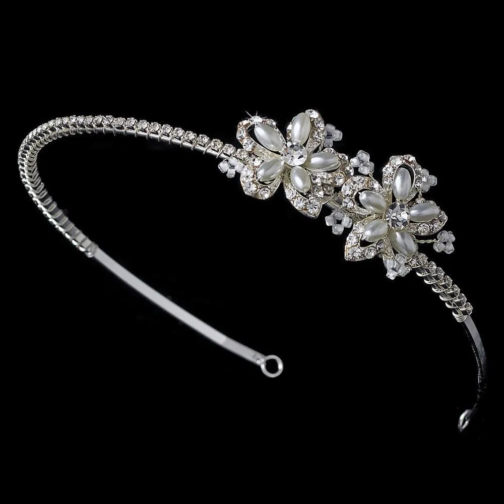 Super Cute Crystal Pearl side Accent Wedding Headband