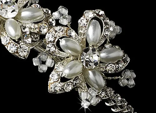 Super Cute Crystal Pearl side Accent Wedding Headband