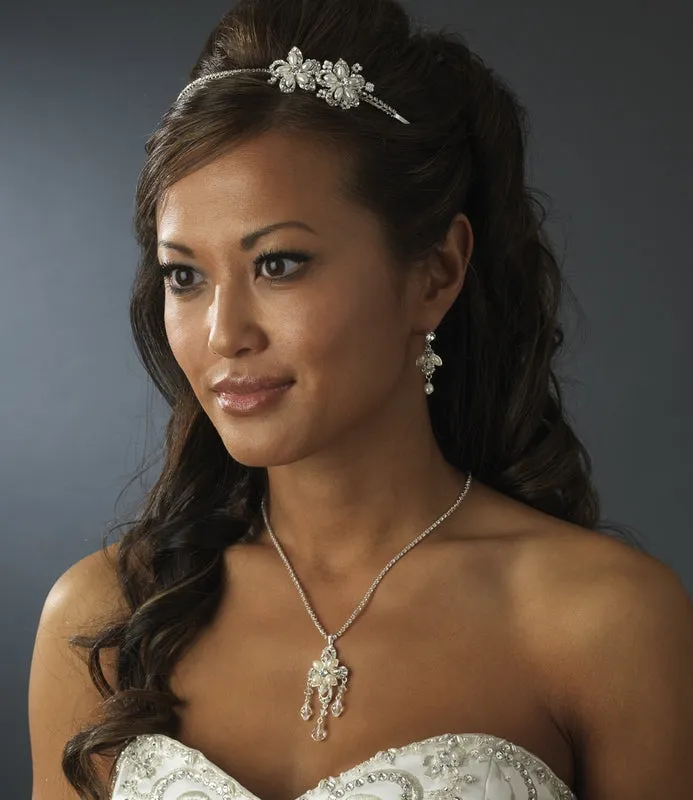 Super Cute Crystal Pearl side Accent Wedding Headband