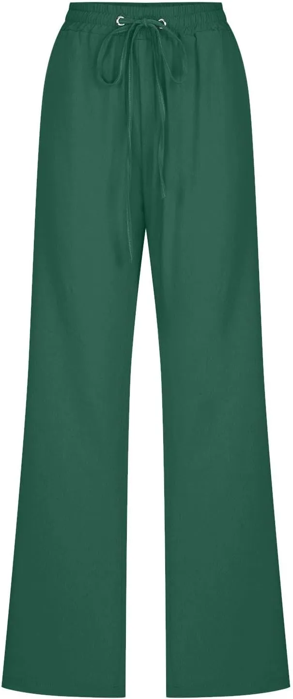 Sweater Wide Leg Pants Winter Velvet Work Slacks with Pockets Wide Leg Wide Leg