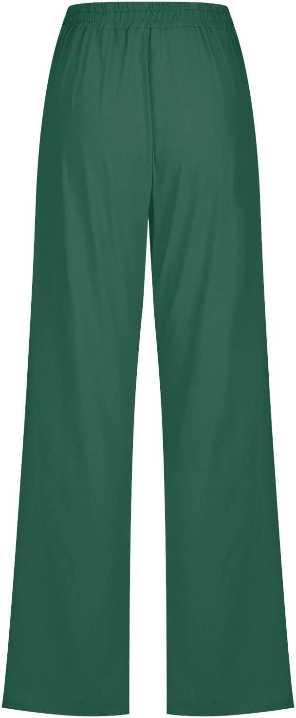 Sweater Wide Leg Pants Winter Velvet Work Slacks with Pockets Wide Leg Wide Leg