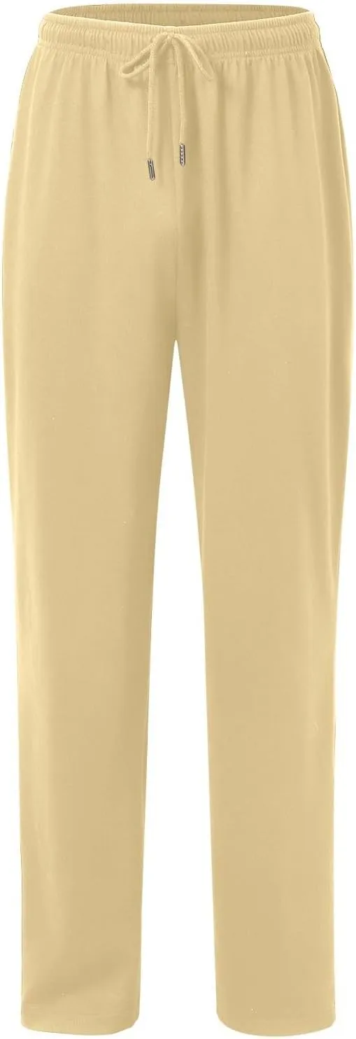 Sweatpants for Men Baggy Sweatpants Straight Casual High Waisted Elastic Waist Athletic Comfy Wide Leg Workout Pants