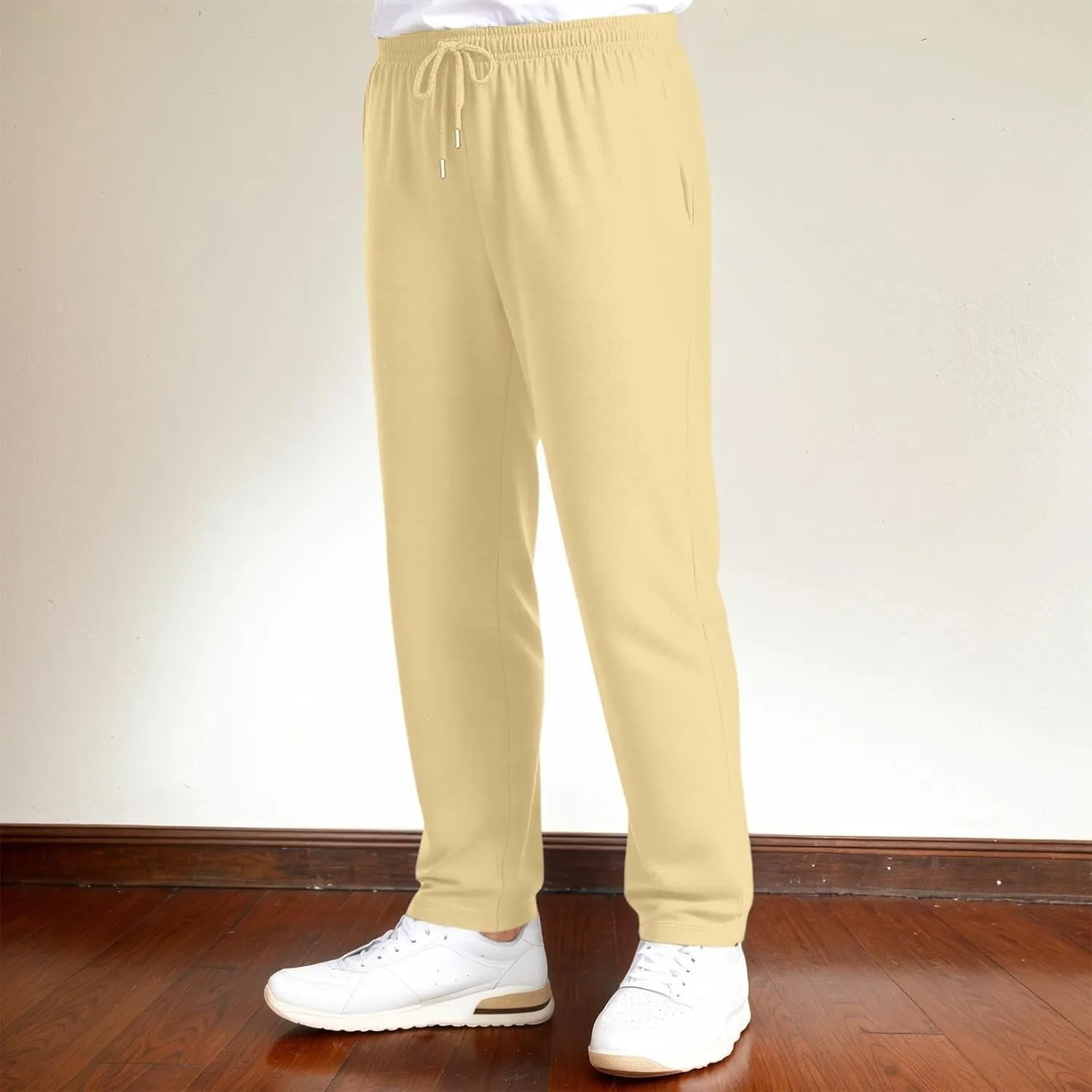 Sweatpants for Men Baggy Sweatpants Straight Casual High Waisted Elastic Waist Athletic Comfy Wide Leg Workout Pants