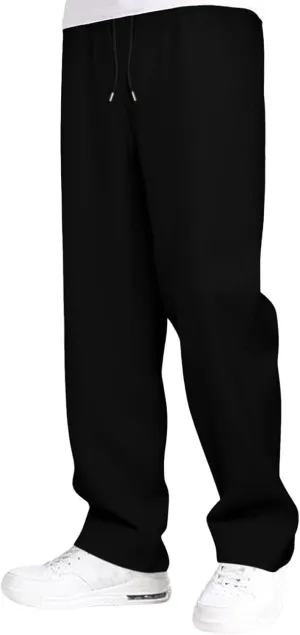 Sweatpants for Men Baggy Sweatpants Straight Casual High Waisted Elastic Waist Athletic Comfy Wide Leg Workout Pants