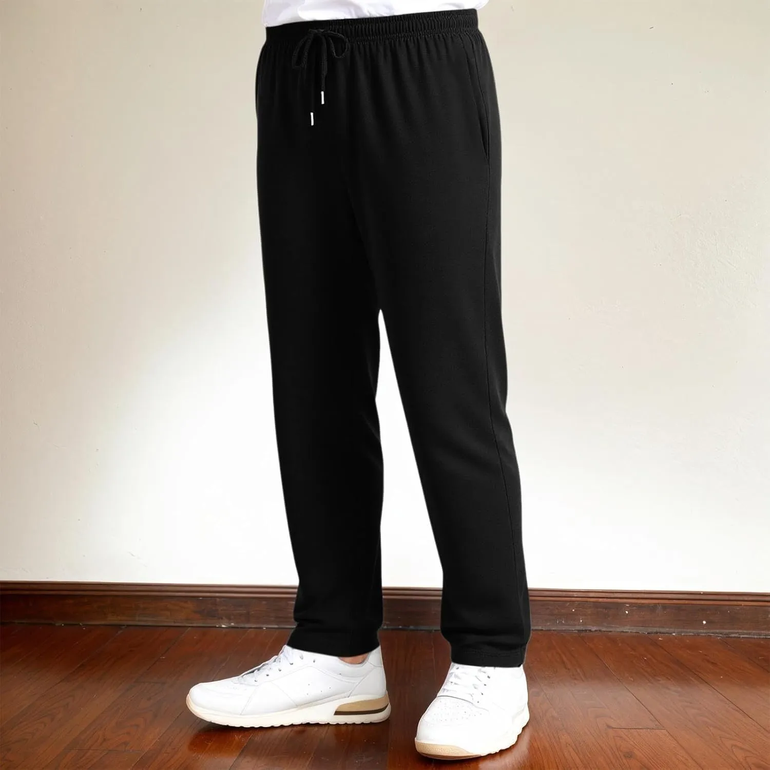 Sweatpants for Men Baggy Sweatpants Straight Casual High Waisted Elastic Waist Athletic Comfy Wide Leg Workout Pants