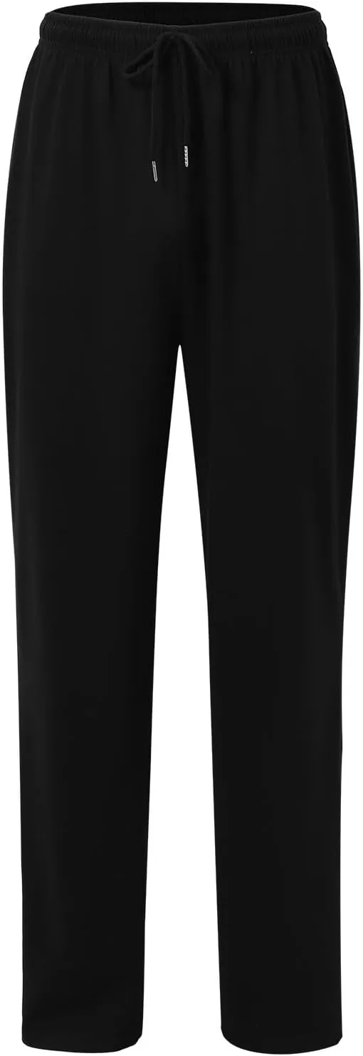 Sweatpants for Men Baggy Sweatpants Straight Casual High Waisted Elastic Waist Athletic Comfy Wide Leg Workout Pants