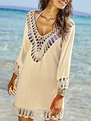 Tasseled Crochetgo Cover-Ups Swimwear