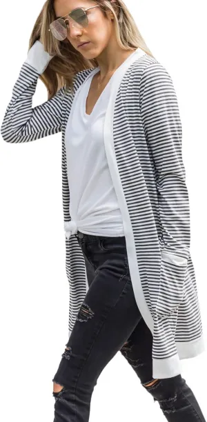 Tickled Teal Womens Soft Long Sleeve Pocket Cardigan