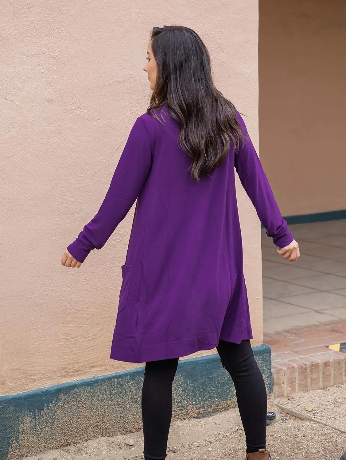 Tickled Teal Womens Soft Long Sleeve Pocket Cardigan