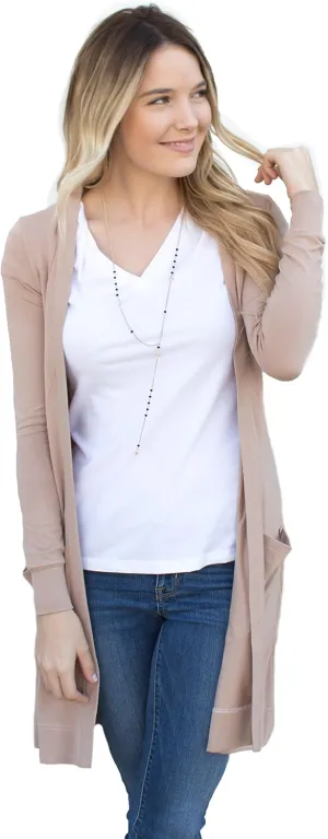 Tickled Teal Womens Soft Long Sleeve Pocket Cardigan