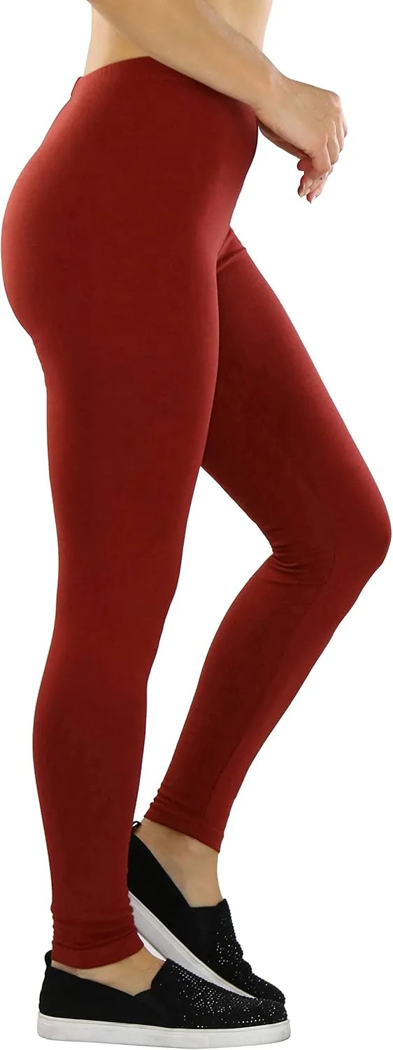 ToBeInStyle Women's Premium Soft Essential Full Length Cotton Leggings