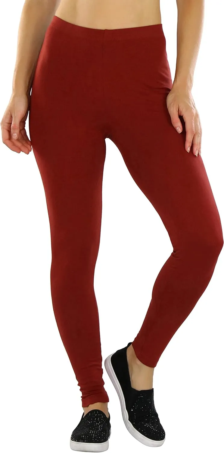 ToBeInStyle Women's Premium Soft Essential Full Length Cotton Leggings