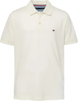 Tommy Hilfiger Boys' Short Sleeve Premium Pique Polo Shirt, Button Closure, Soft & Comfortable