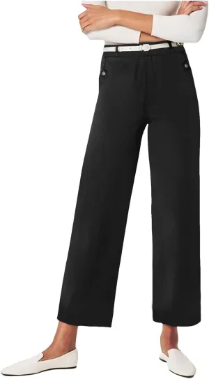 Trousers for Women Elastic Waist Plus Size Straight Wide Leg Pants High Waist Loose Fit Casual Elegant Palazzo Trousers