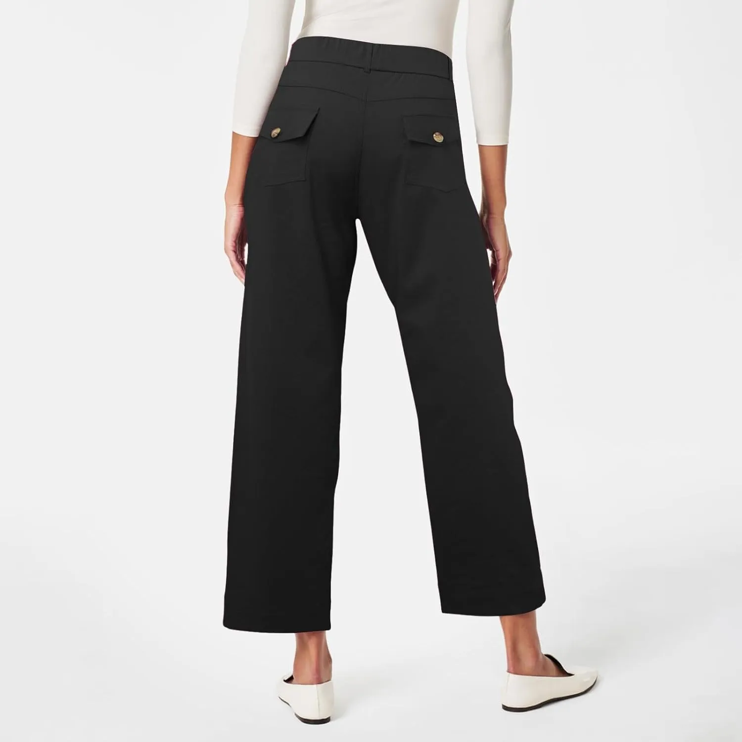Trousers for Women Elastic Waist Plus Size Straight Wide Leg Pants High Waist Loose Fit Casual Elegant Palazzo Trousers