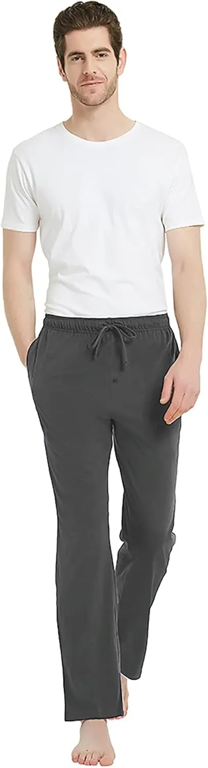 U2SKIIN Mens 100% Cotton Pajama Pants, Lightweight Soft Lounge Pant with Pockets Sleep Pj Bottoms for Men