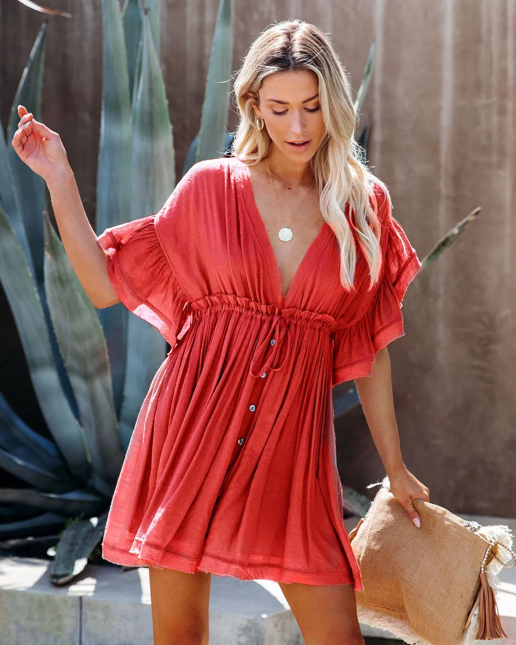 VenusFox Bikini Cover-ups White Tunic Sexy V-neck Butterfly Sleeve Summer Beach Wear Mini Dress Plus Size Women Swimsuit Cover Up D0