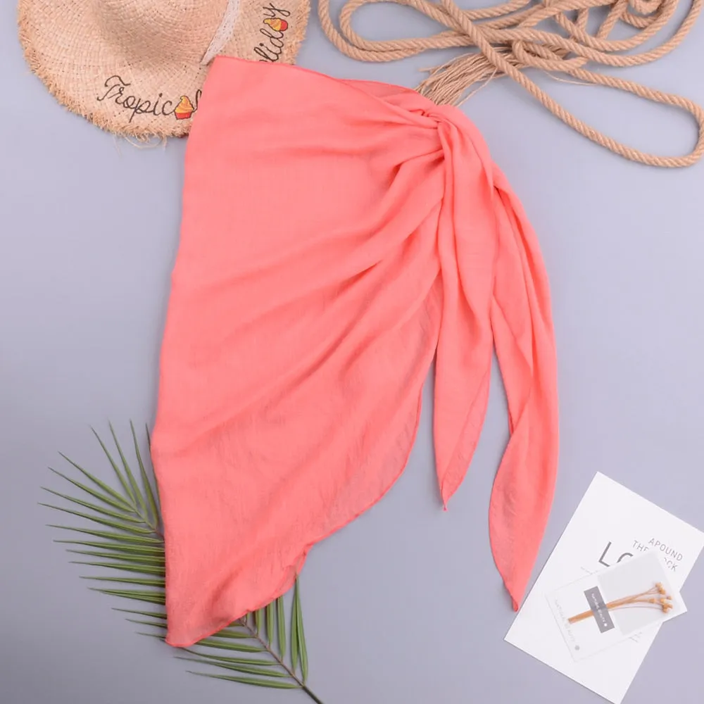VenusFox Sexy Women Chiffon Swimwear Pareo Scarf Cover Up Wrap Kaftan Sarong Beach Wear Bikinis Cover-Ups Skirts