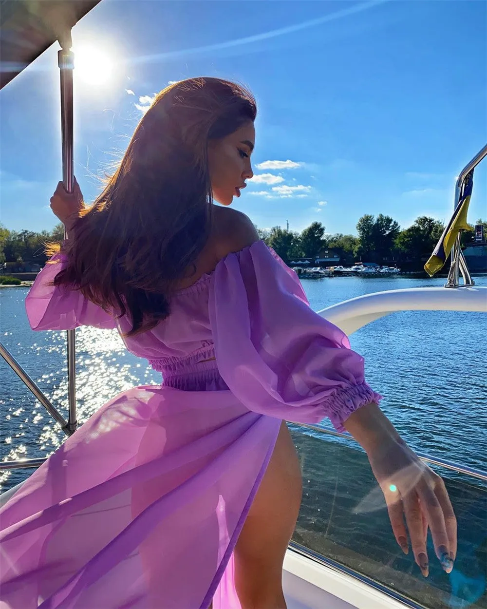 VenusFox Two Piece Dress Swimwear Swimsuit Bikini Beach Cover Up Women Summer Ladies Bathing Suit Solid Wear