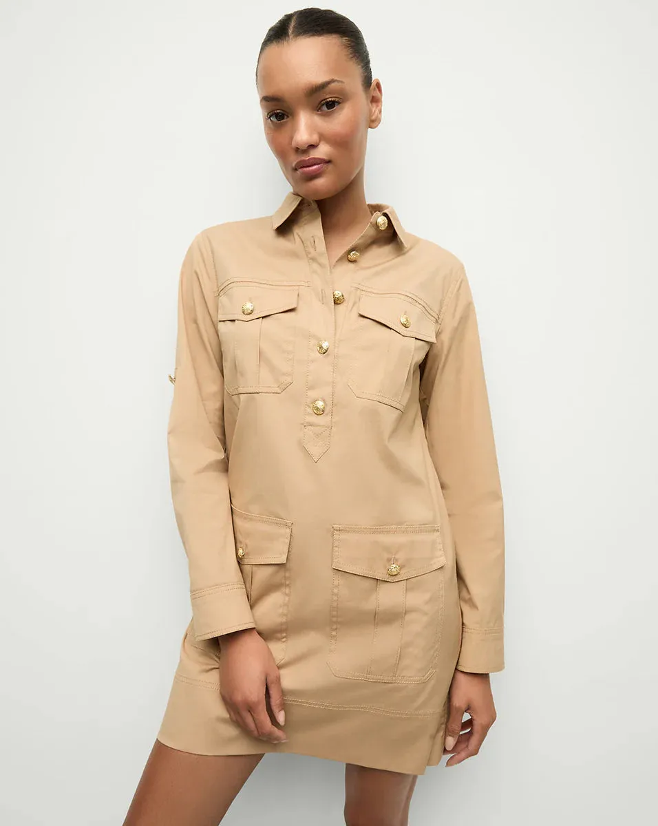 VERONICA BEARD SAUDE CARGO DRESS BEIGE