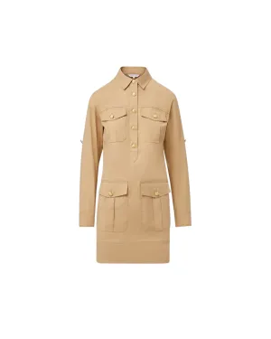 VERONICA BEARD SAUDE CARGO DRESS BEIGE