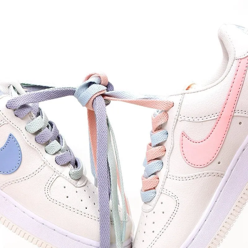 Vibrant Summer Pastel Color Fashion Sneaker Flat Shoelaces