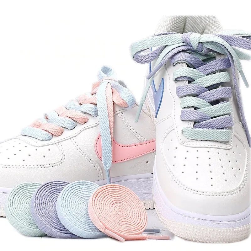 Vibrant Summer Pastel Color Fashion Sneaker Flat Shoelaces