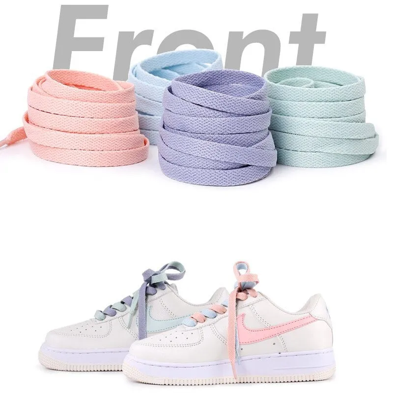 Vibrant Summer Pastel Color Fashion Sneaker Flat Shoelaces