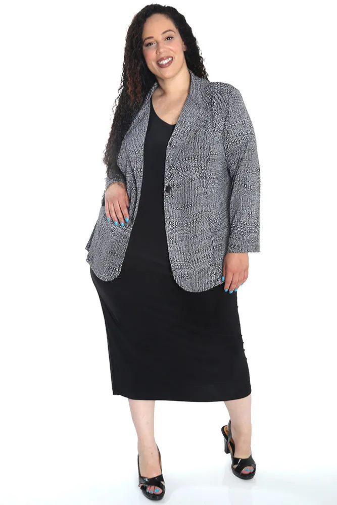 Vikki Vi Jersey Salt & Pepper Blazer