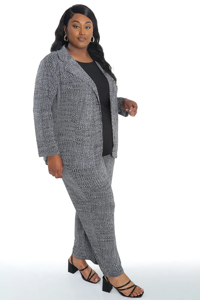 Vikki Vi Jersey Salt & Pepper Blazer