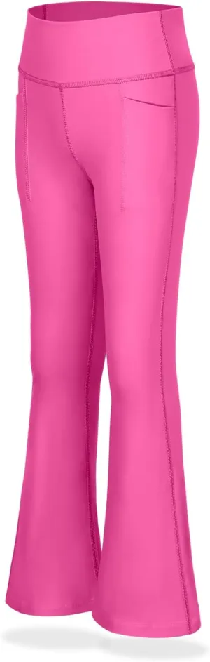 WELAKEN Flare Yoga Pants with Pockets for Girls  High Waist Active Bell-Bottom Leggings