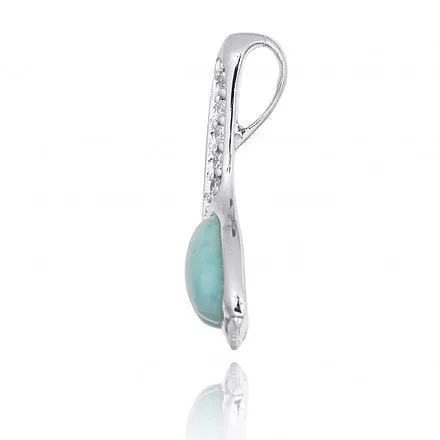 Whale Tail Necklace with Larimar