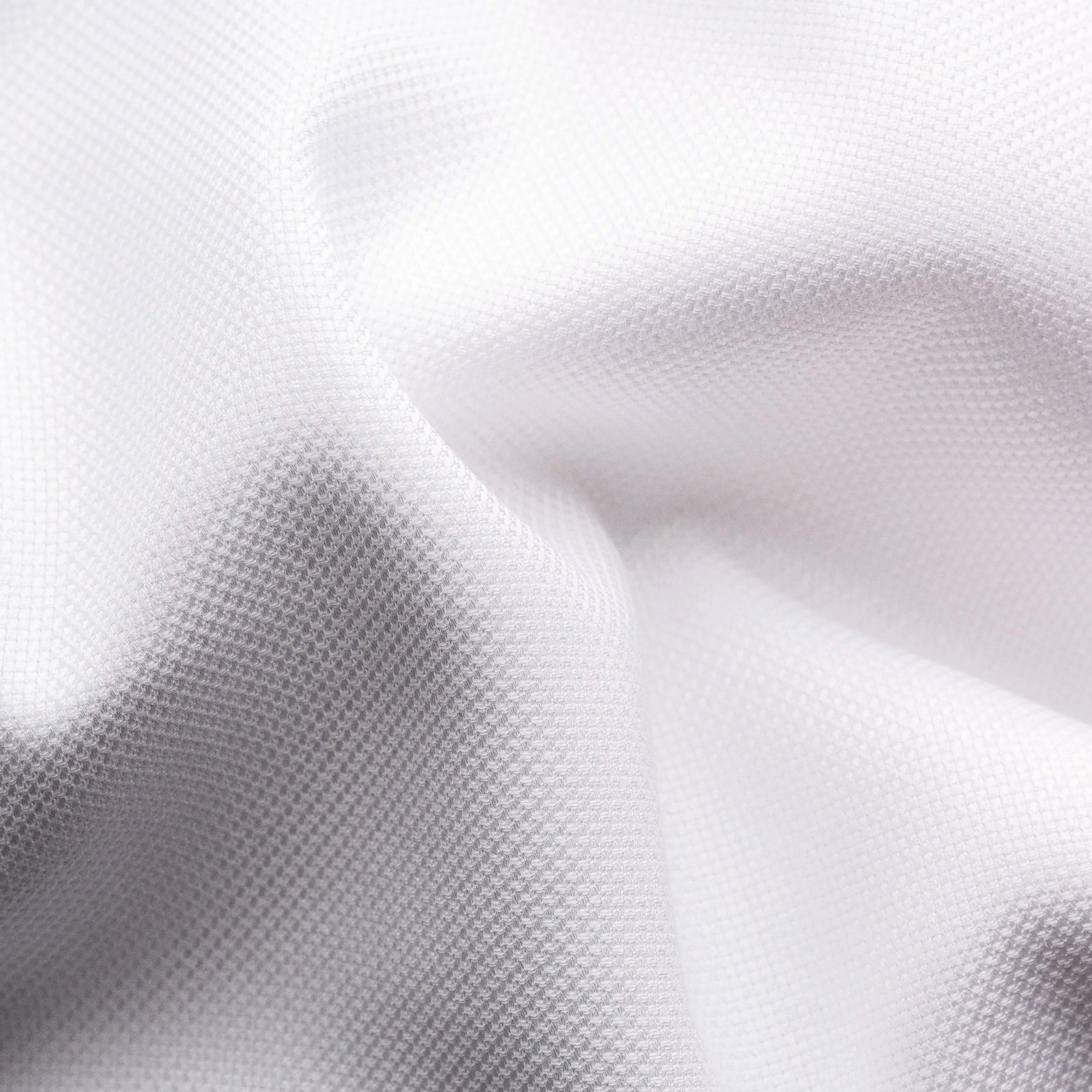 White Solid Oxford Cotton-Tencel Slim Fit Shirt - ETON
