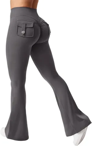 Wide Leg Pants Woman Yoga Fit High Waisted Sweatpants Soft Flare Leggings Athletic Tummy Control Trouser Cargo Pant