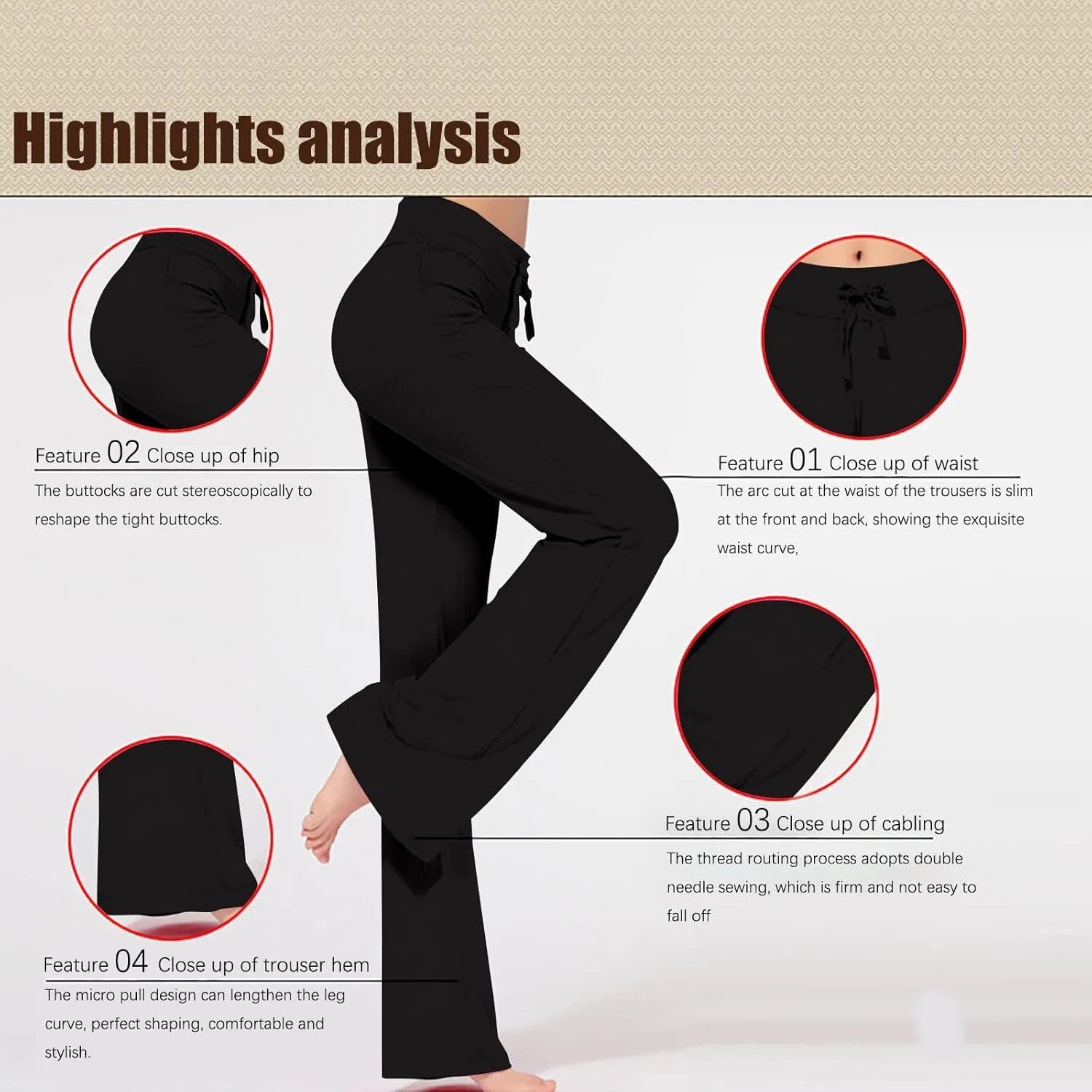 Women Flare Lounge Pants High Waist Soft Full Length Yoga Pants Solid Comfy Modal Cotton Trousers Workout Leggings