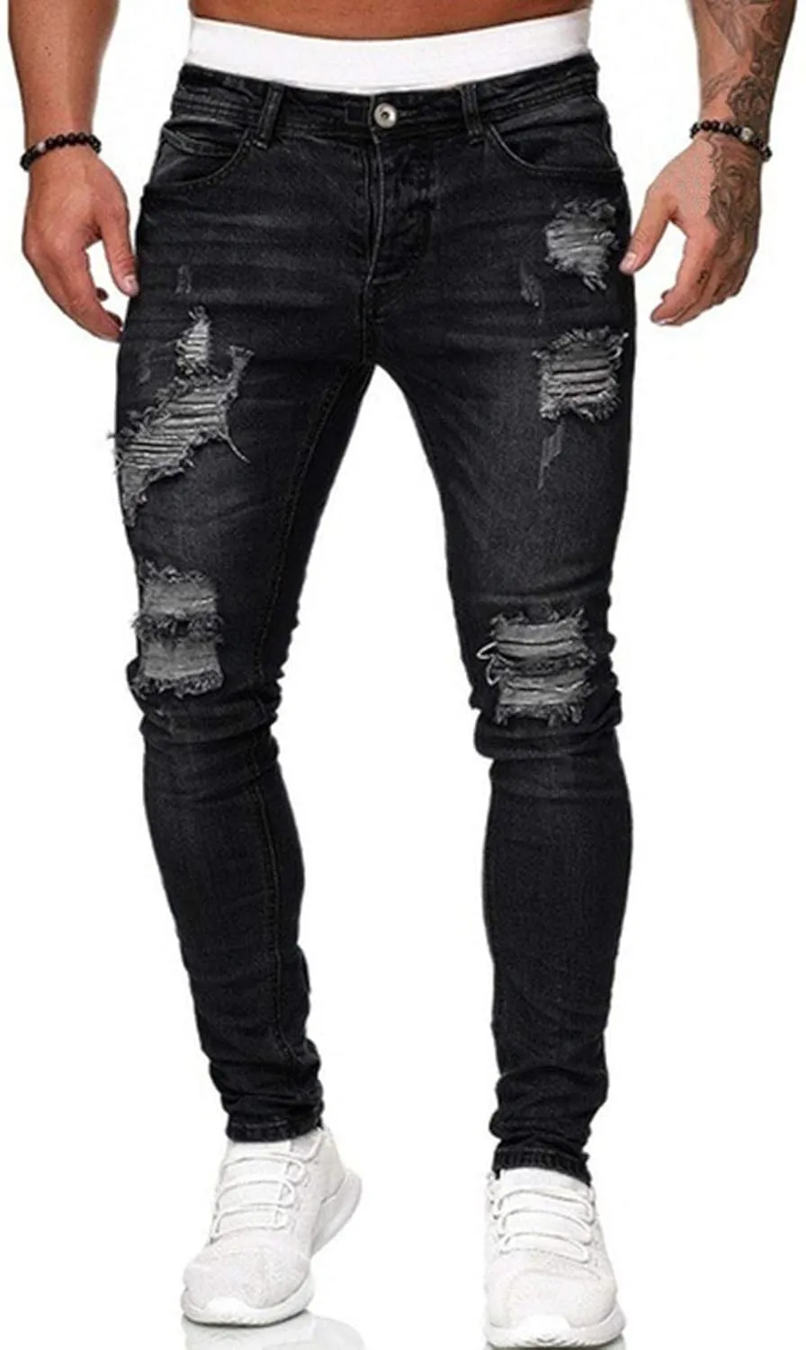 Women Jeans Jeans Frayed Holes Color Men Trousers Solid Washed Ripped Gradient Pants Boot Cut Pants for Women