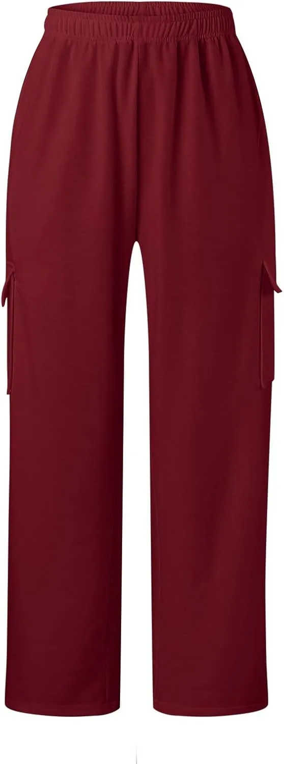 Women Linen Blend Summer Flowy Palazzo Lounge Pants High Waist Bootcut Slim Fit Pants Work Business