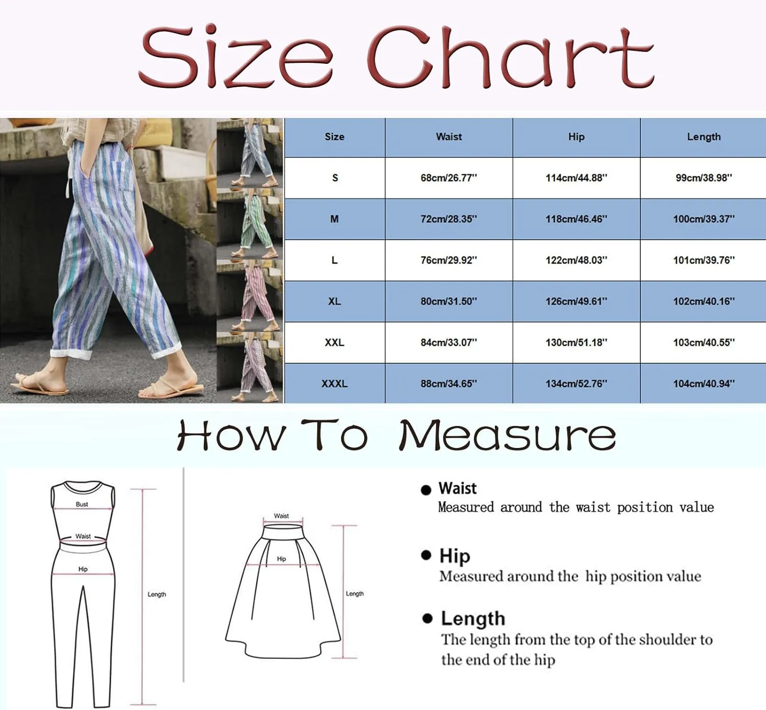 Women Linen Blend Summer Lightweigt Pant Trousers Elastic Waist Wide Leg Plus Size Pants Business Work