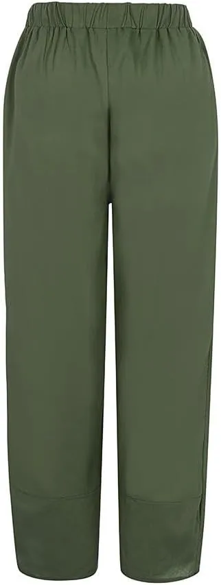 Women Loose Straight Casual Pants Cotton&Linen Pant with Irregular Legs Summer High Waist Trousers for Vacation Travel