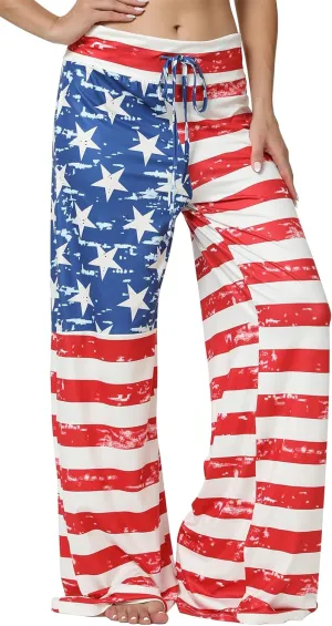 Women Pajama Pants Comfy Lounge Wide Leg Casual Stretch Palazzo Drawstring Pj Bottoms Pants S-3XL